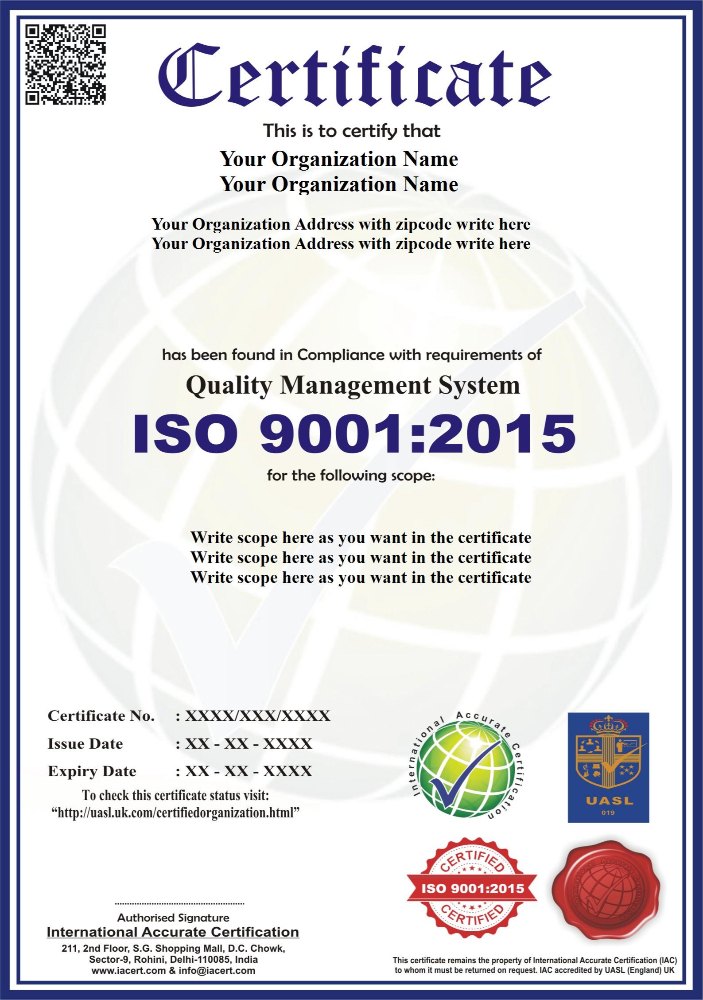 iso certificate